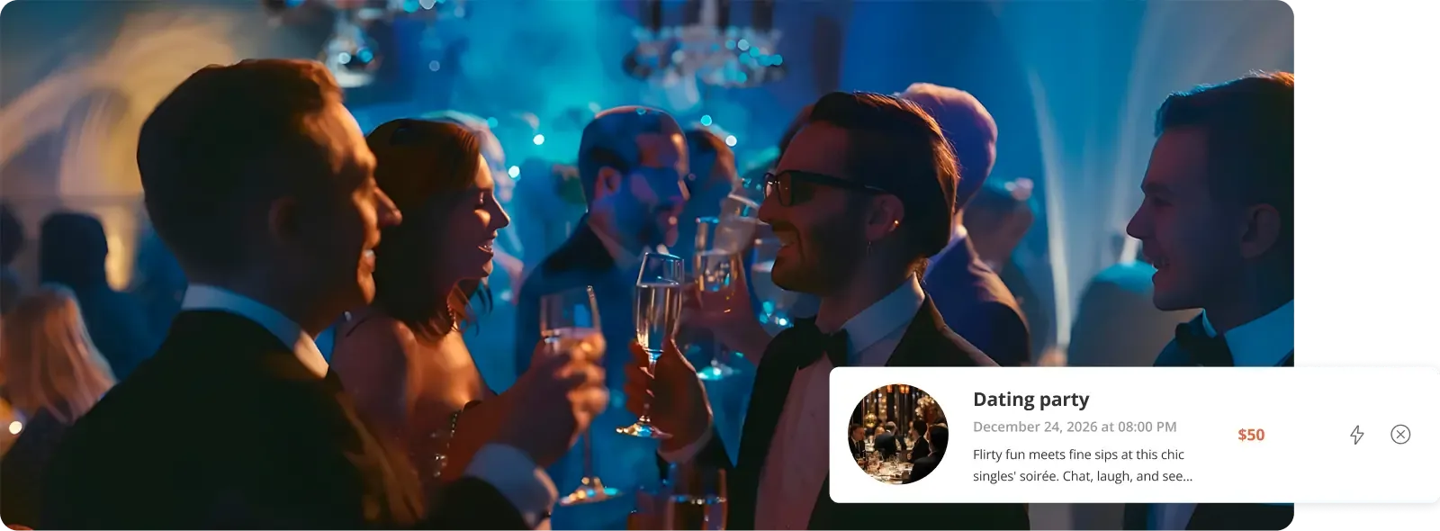 Promotional poster for 'Dating Party' event