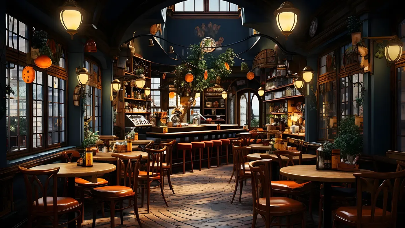 Welcoming and eclectic restaurant setting 