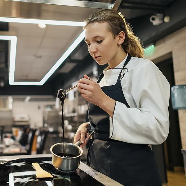 Restaurant staff working in the kitchen