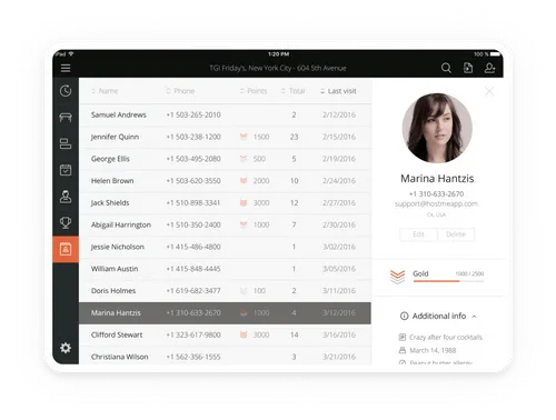 Hostme interface of their digital guest book
